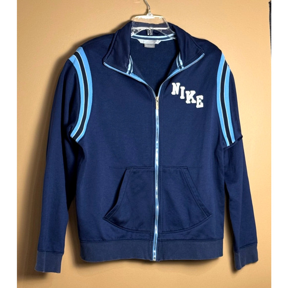 Vintage Nike Athletic Jacket N98 Size Large 90s Silver Tag Embroidered Letters - Picture 1 of 8